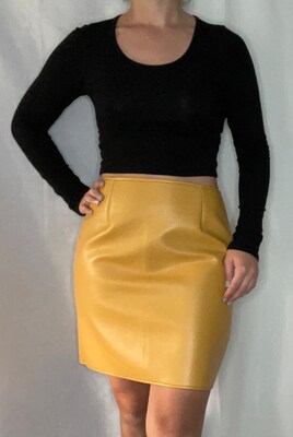 Faux Leather Mini Skirt, Pencil Skirt - image1
